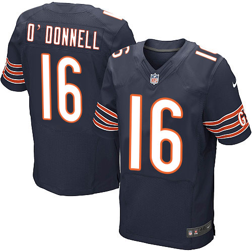 Men's Elite Pat O'Donnell Nike Jersey Navy Blue Home - #16 NFL Chicago Bears